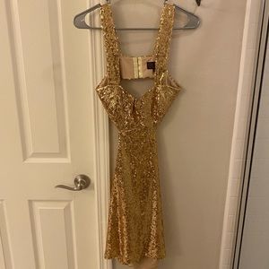 Sequin Mini Dress w/ Cut-Out Back
